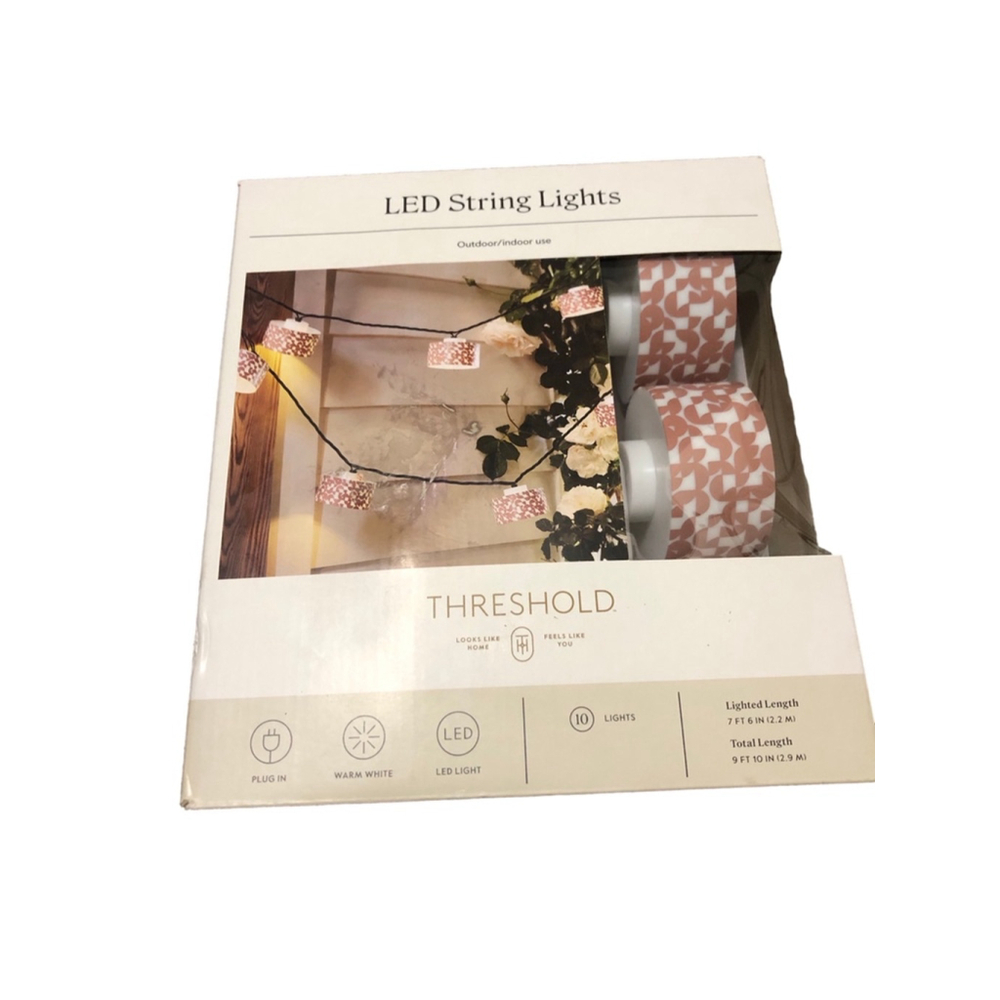 Threshold String Lights Brown White 10 Lights